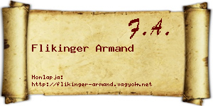 Flikinger Armand névjegykártya