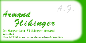 armand flikinger business card